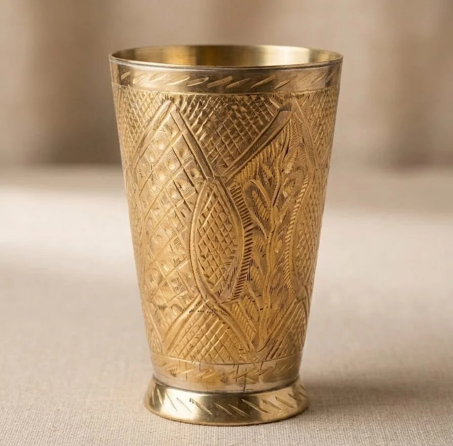 Brass Glass Medium - Traditional Handcrafted Design